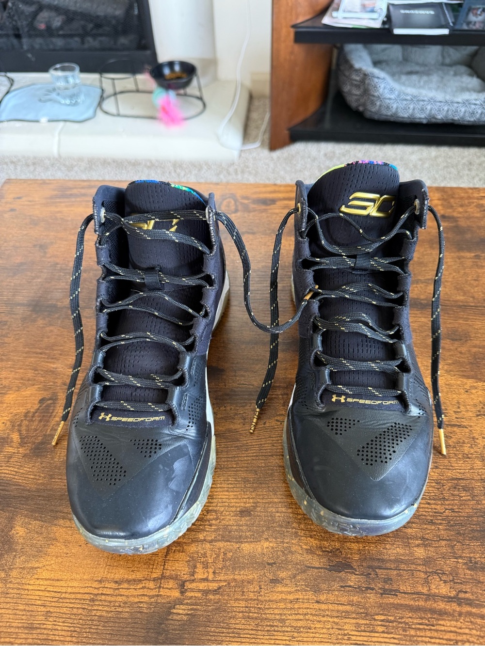 Under Armour Curry 2 Elite Basketball Shoes in Black and Gold